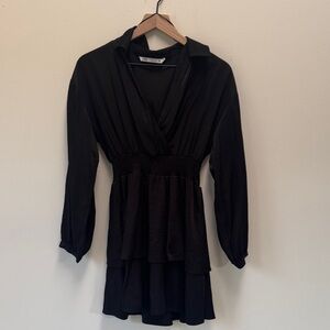Zara Black Long Sleeve Dress